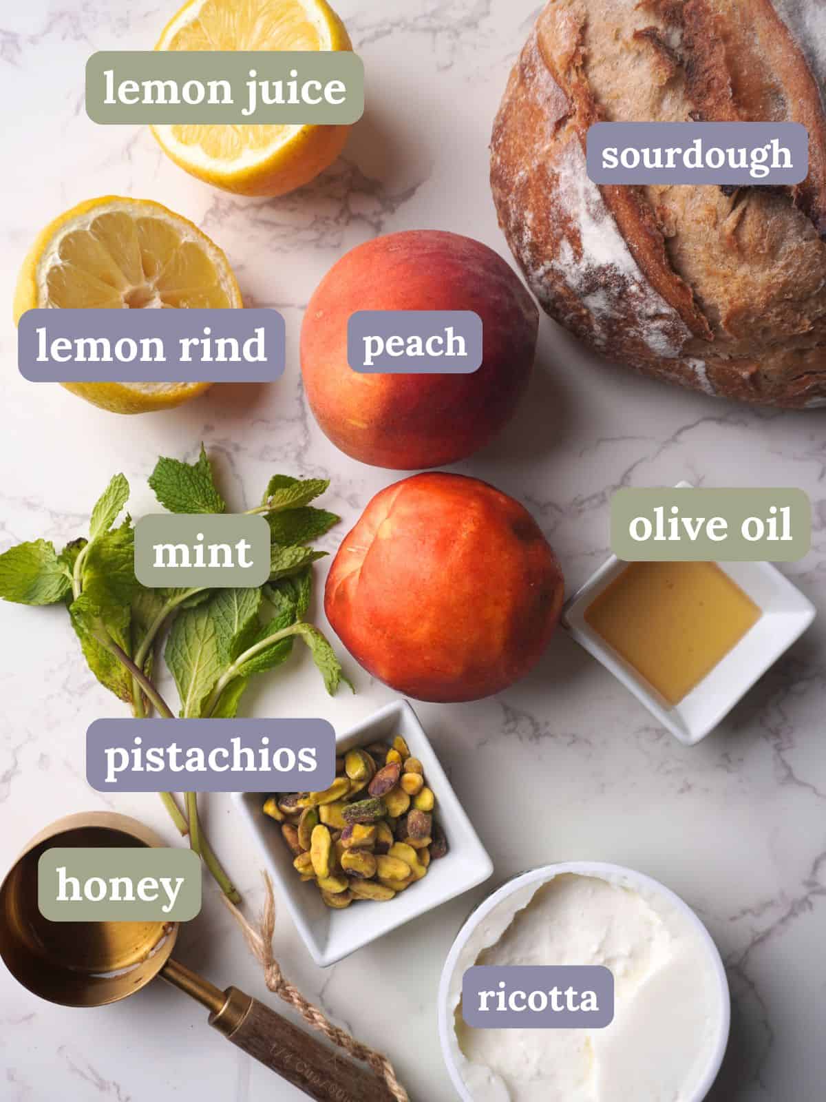 peach ricotta toast ingredients