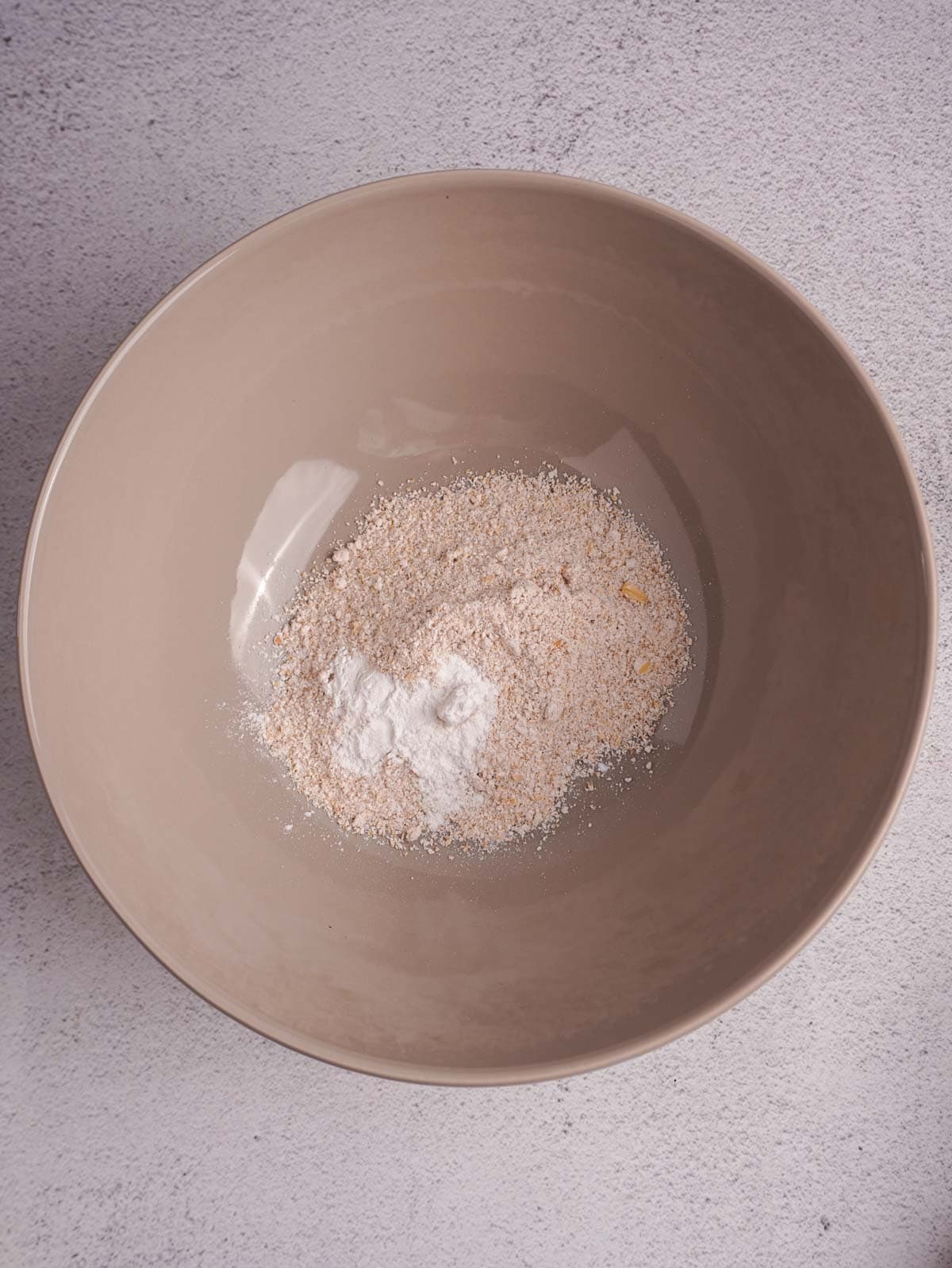 A bowl of dry ingredients combined.